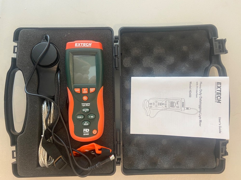 EXTECH HD450 Light Meter Heavy Duty, With PC Interface In Case - Excellent