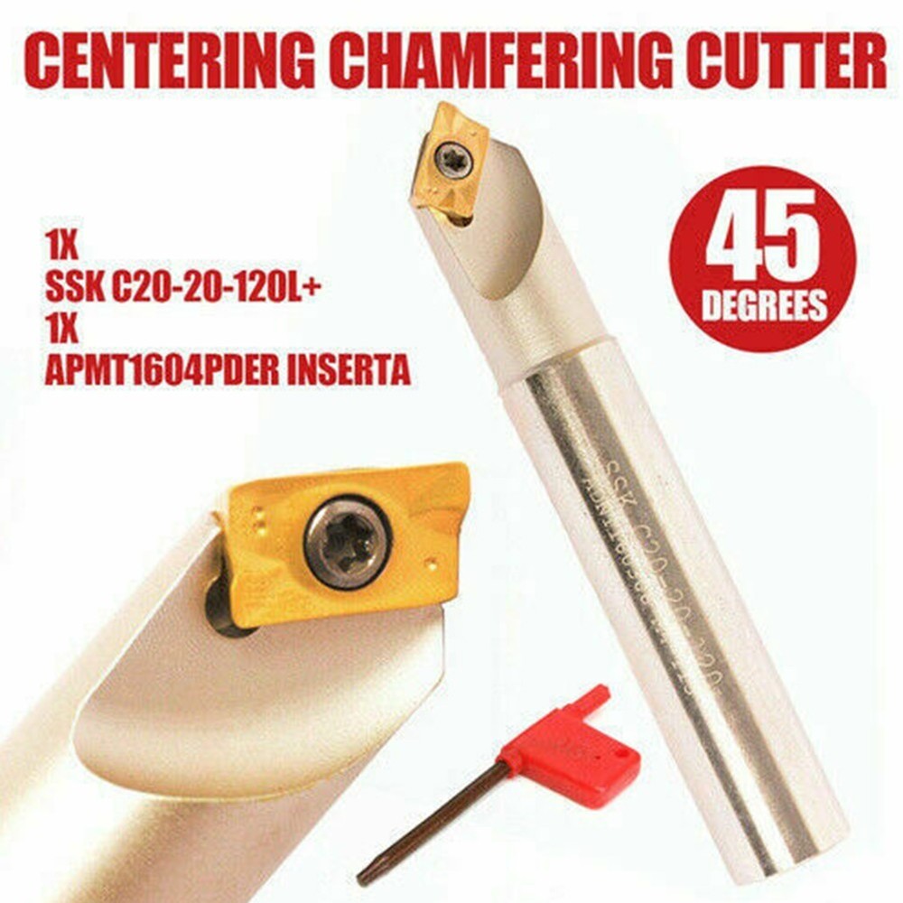 CNC Turning Tool Carbide Insert 45 Degrees Alloy Steel Centering Chamfering Tool