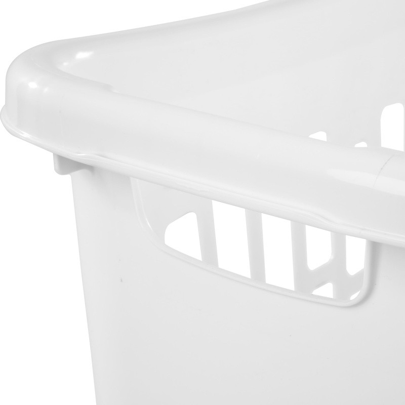 Rectangular Open Hamper Plastic Laundry Basket Narrow Spaces W/ Carry Handles US