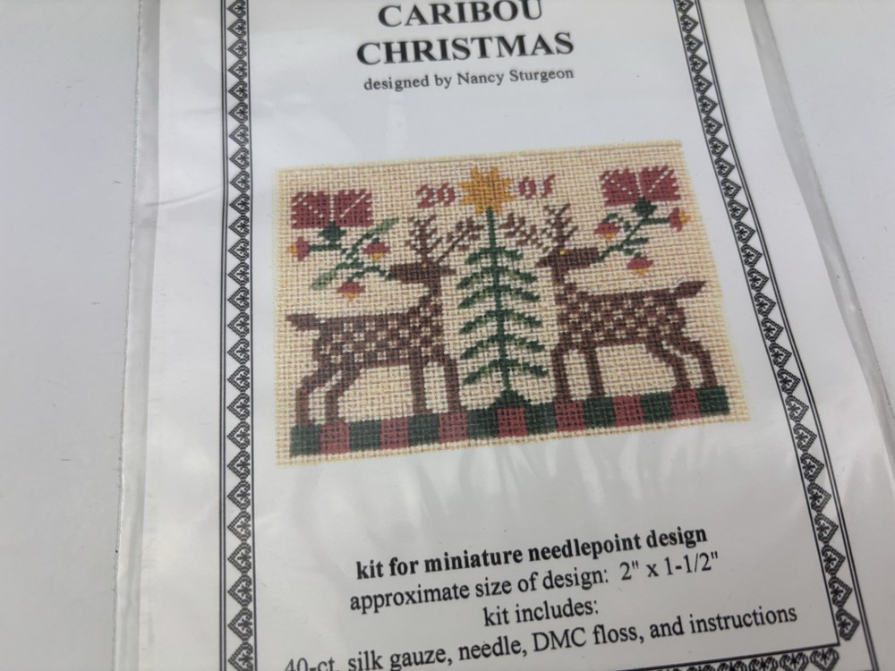 Threads Through Time Caribou Christmas Needlepoint Pattern Kit 6S