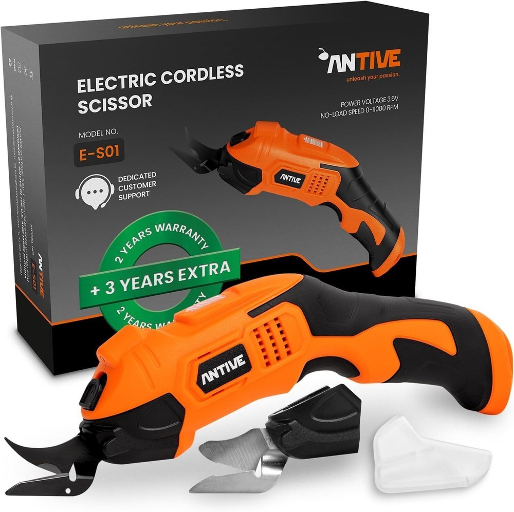 Rechargeable Cordless Electric Scissors for Cutting Fabric Cardboard & Plastic