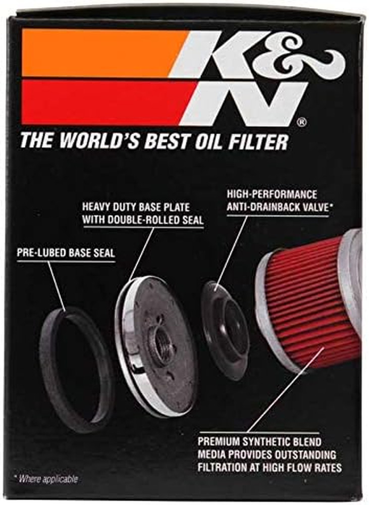 Motorcycle Oil Filter: High Performance, Premium, Designed to Be Used with Synth
