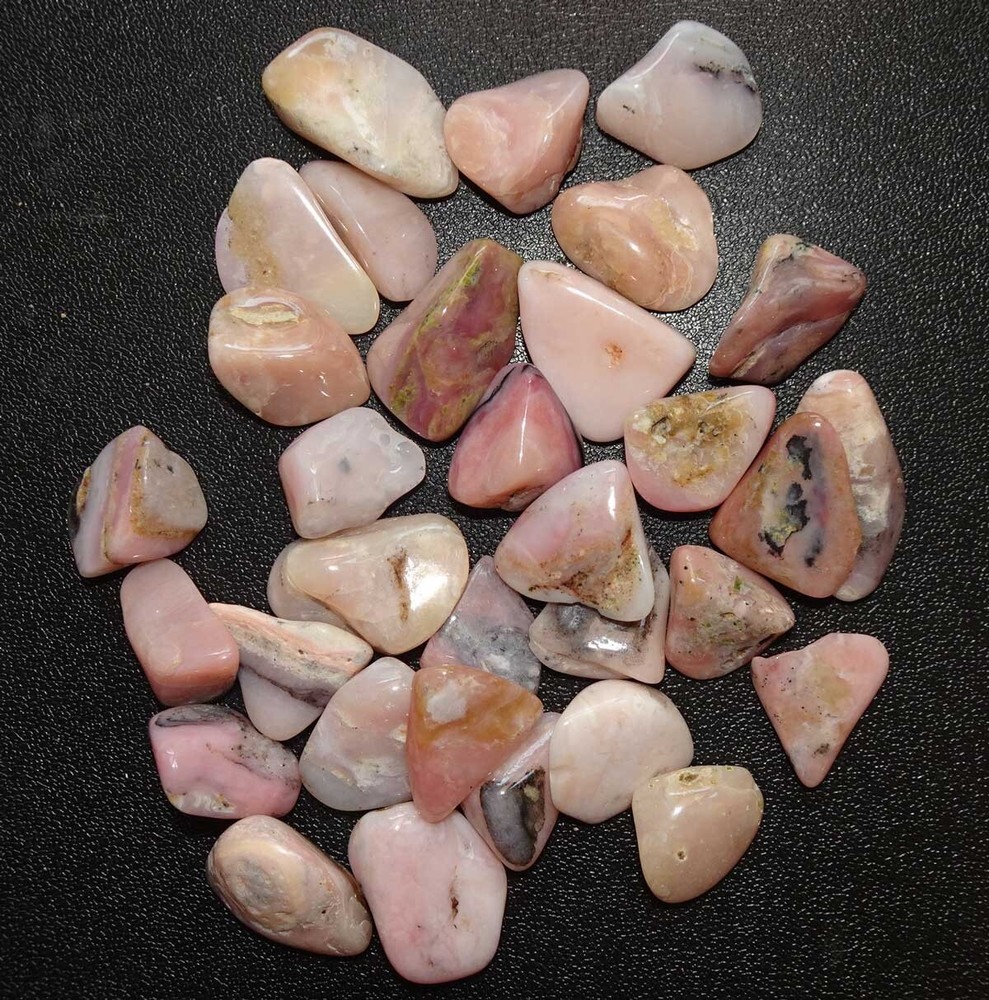 Pink Opal - 30 Tumbled Stones Peru rt491h