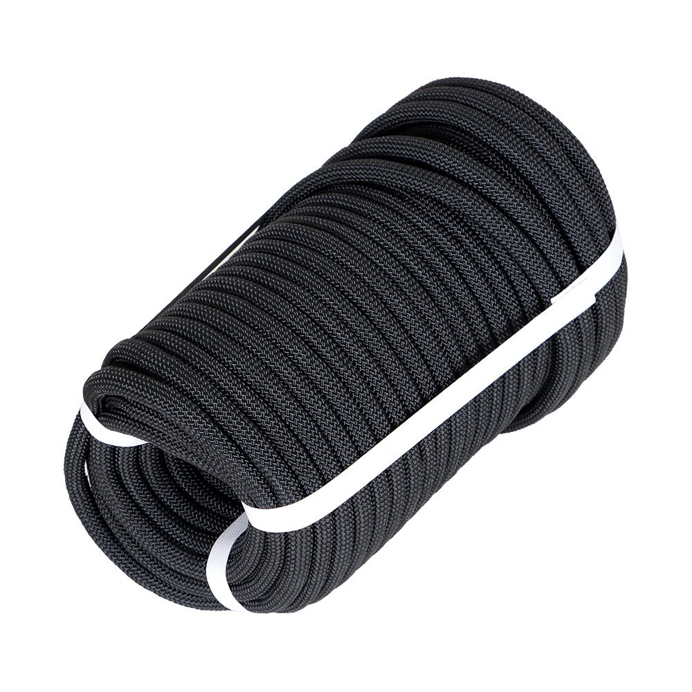 3520Lbs Pulling Braided Polyest Rope Black High Strong Rope 3/8" × 100'