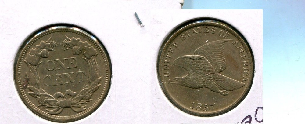 1857 FLYING EAGLE PENNY AU 5802T