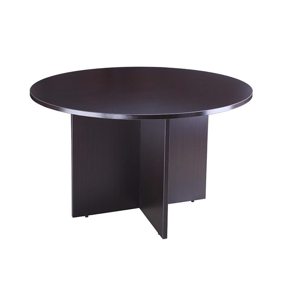 Scranton & Co 42"W Conference Table with 4 Stacking Chairs in Mocha