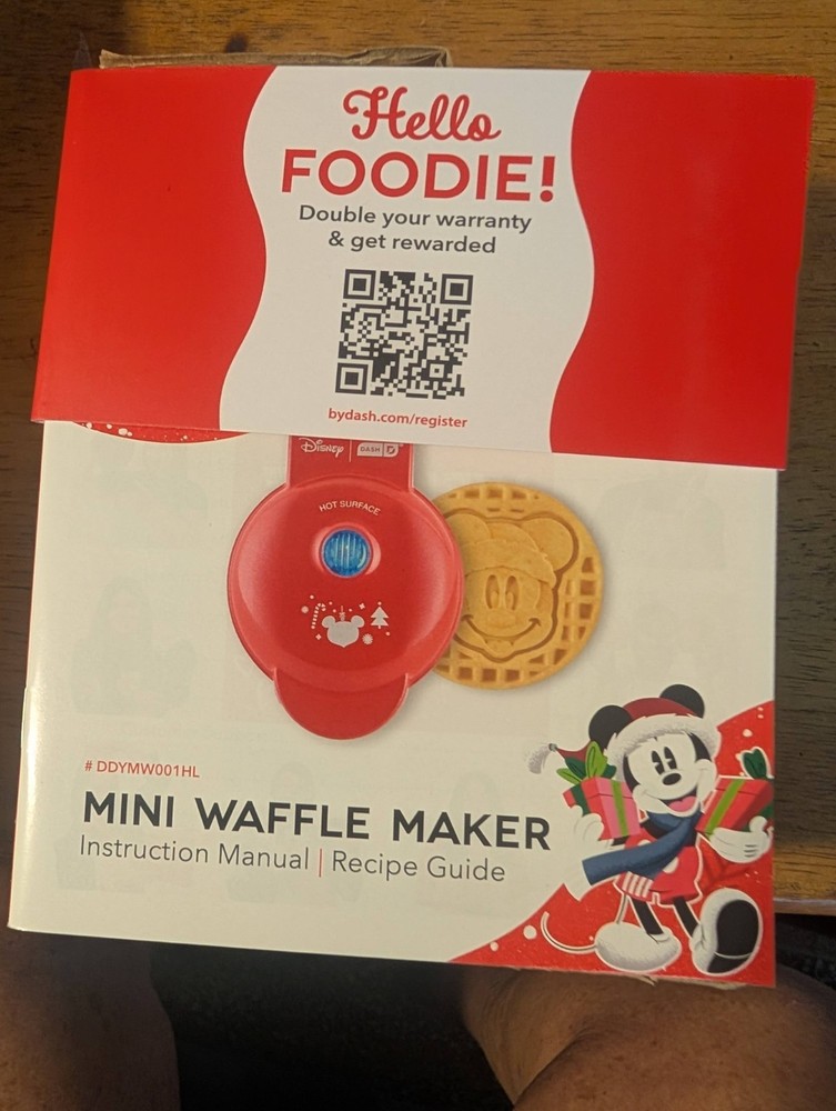 Disney Mini Waffle Maker NIB 4" Cooking Surface