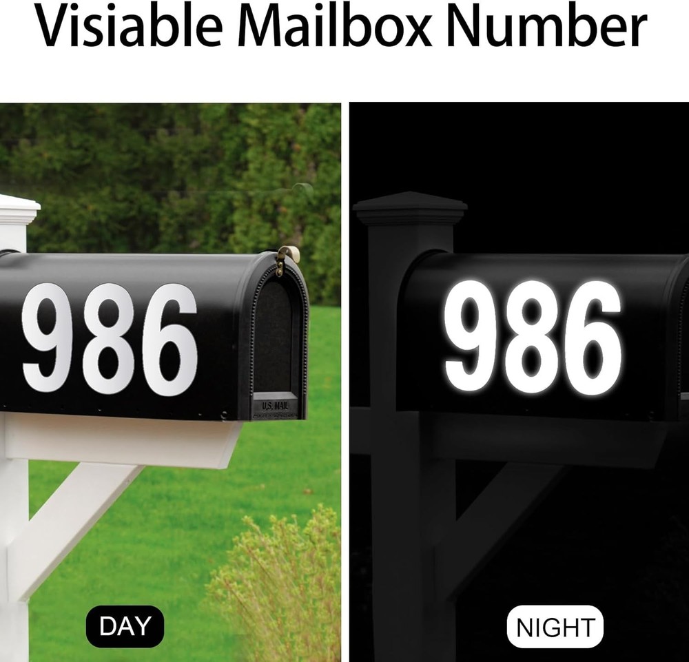 Reflective Mailbox Numbers for Outside - 30 Pcs Waterproof White