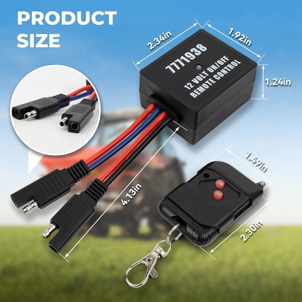 Lightweight 12 Volt Wireless Remote - Seamless Control with Convenient Clip