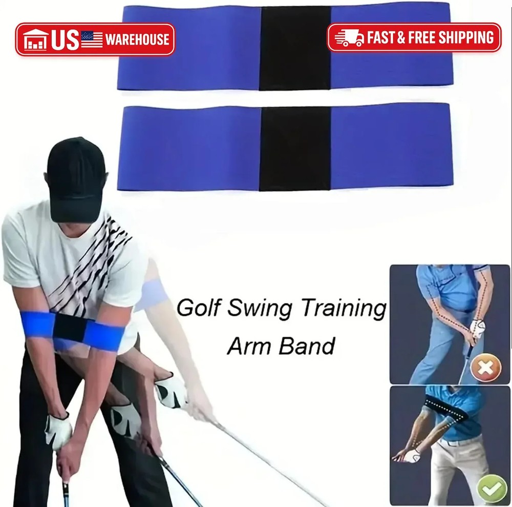 2-Pack Golf Swing Connector Band - Swing Plane Trainer for Arm Sync & Posture Co