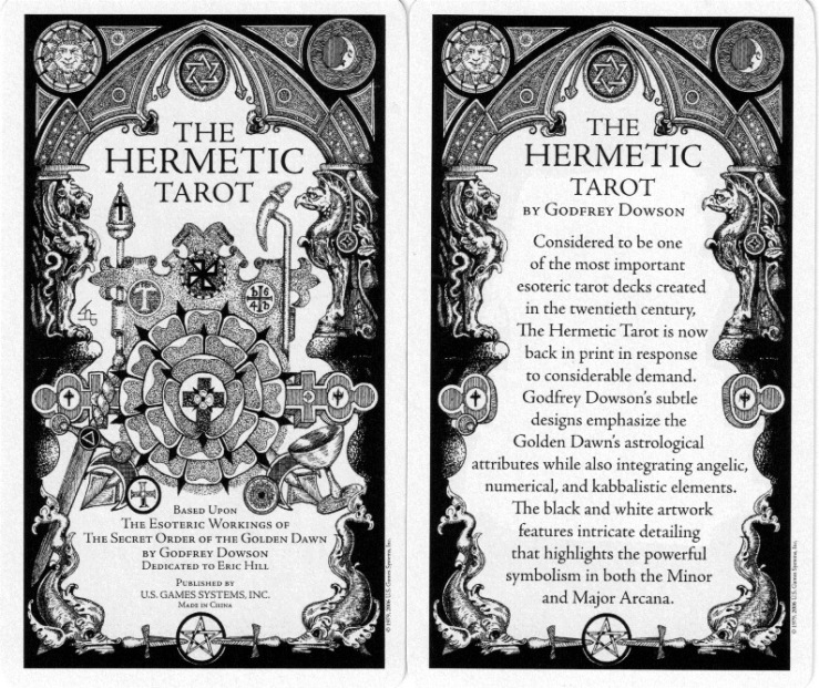 HERMETIC TAROT DECK CARDS ESOTERIC TELLING WHITE BLACK US GAMES SYSTEMS