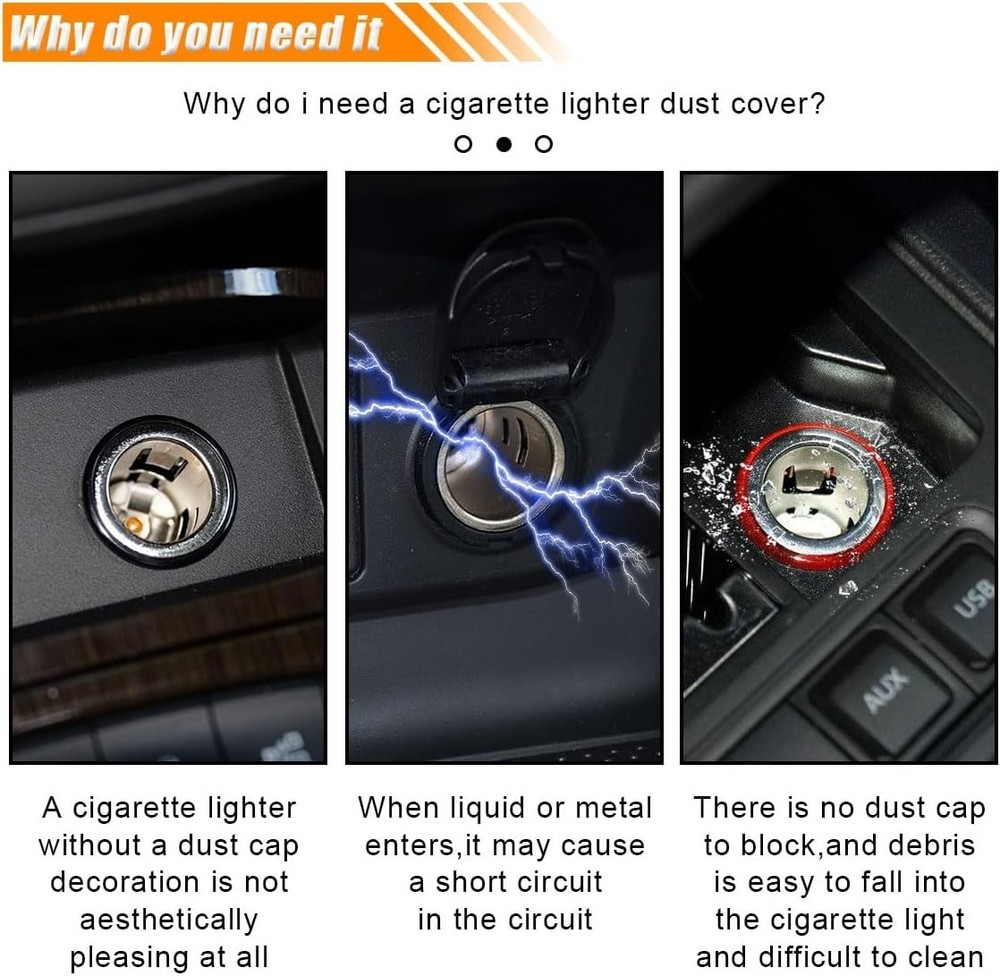 Car Cigarette Lighter Plug Cover, Waterproof Dustproof Cigarette Lighter Socket