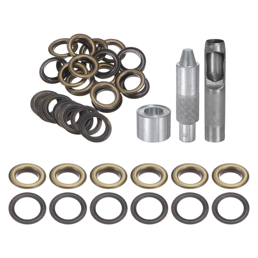 20pcs 18mm Grommet Tool Kit with Hole Punch, Grommet Setter Tools, Bronze