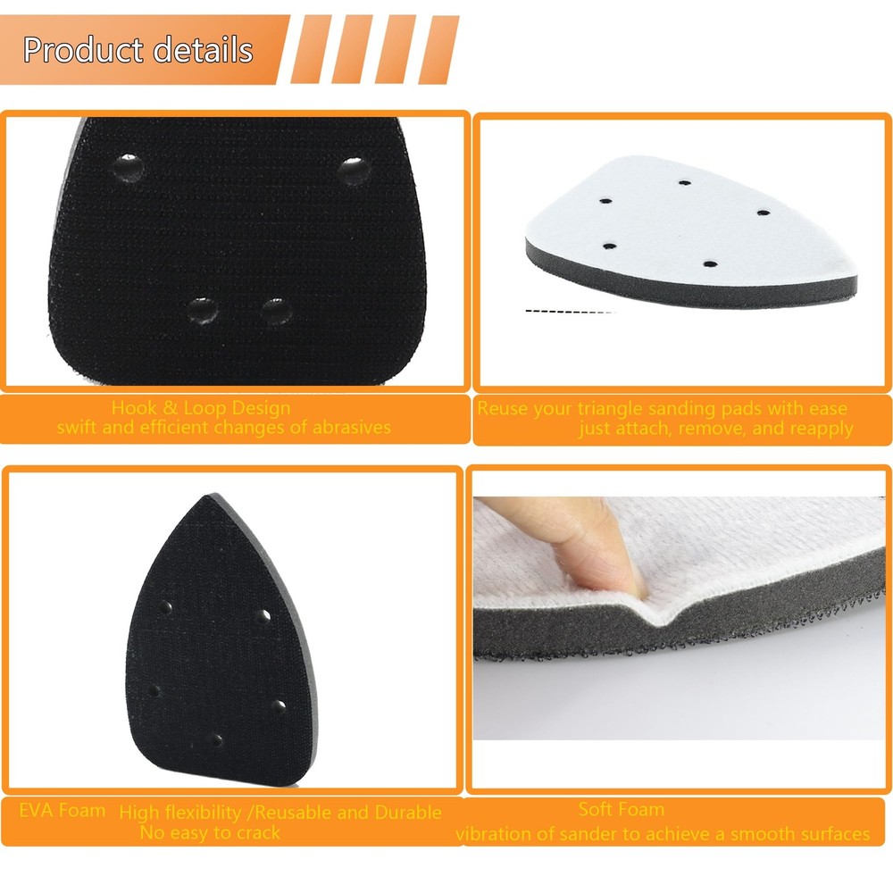3pcs Mouse Detail Sanding Interface Pad 5 Holes