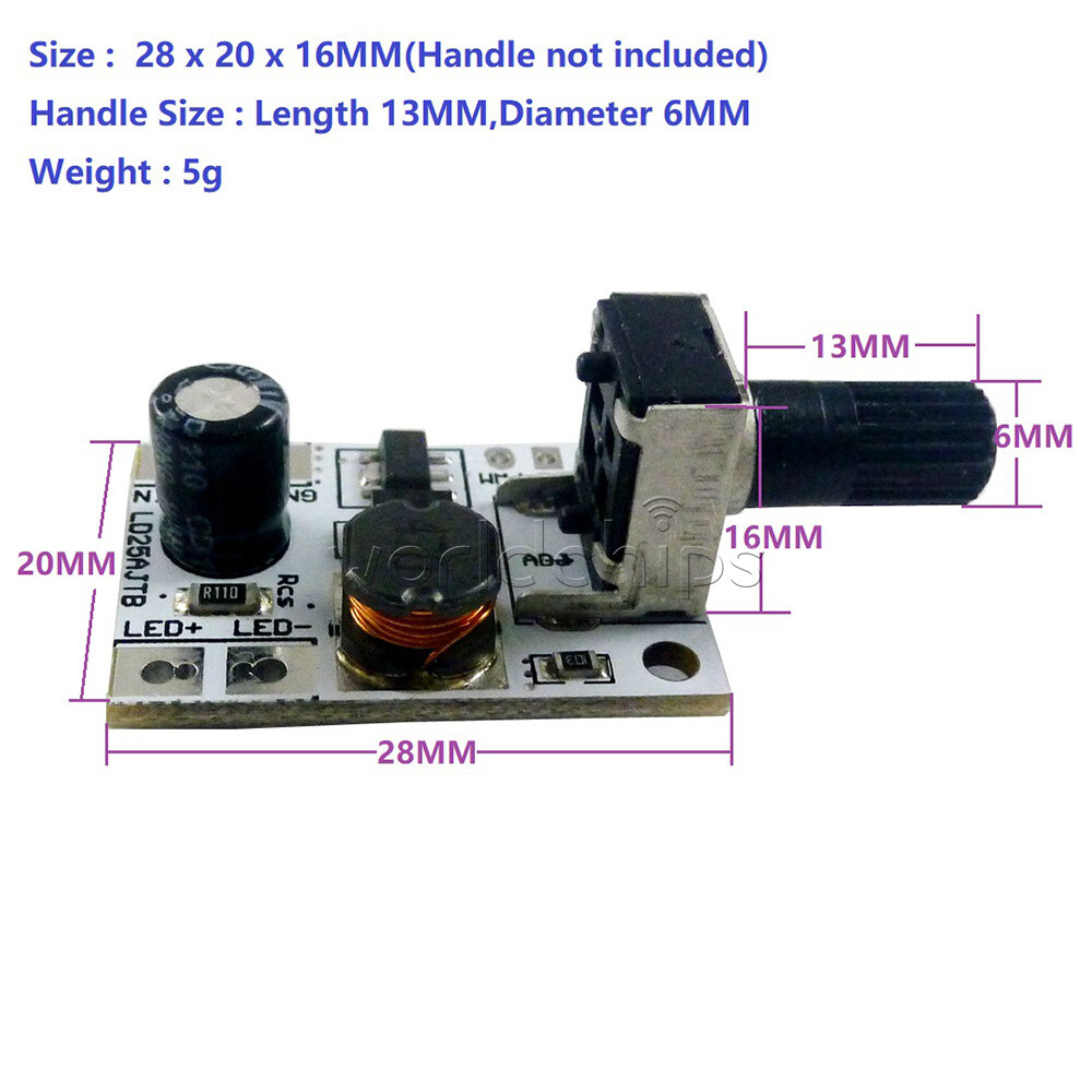 20-900MA 6-25V DC LED Driver Module PWM Controller DC-DC Step down Converter