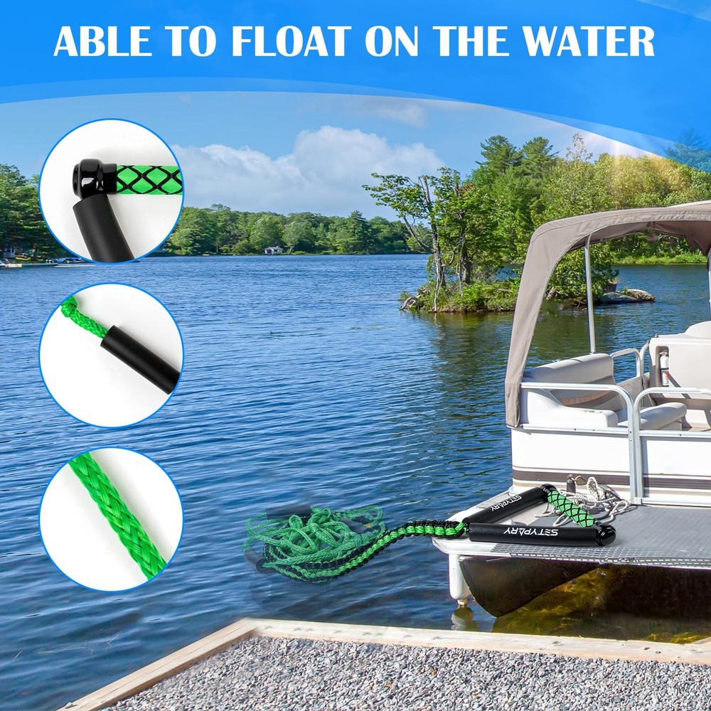 SETYPARY Wakesurf Rope and Handle 25ft, 6 Section Adjustable Floating Wake Su...