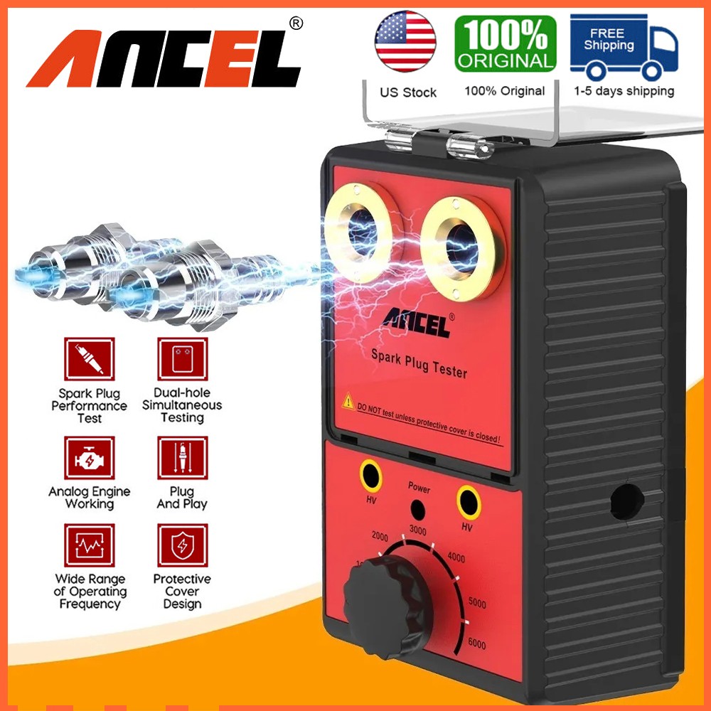 Car Spark Plug Tester Adjustable Dual Holes Engine Coil Ignition Plug Analyzer