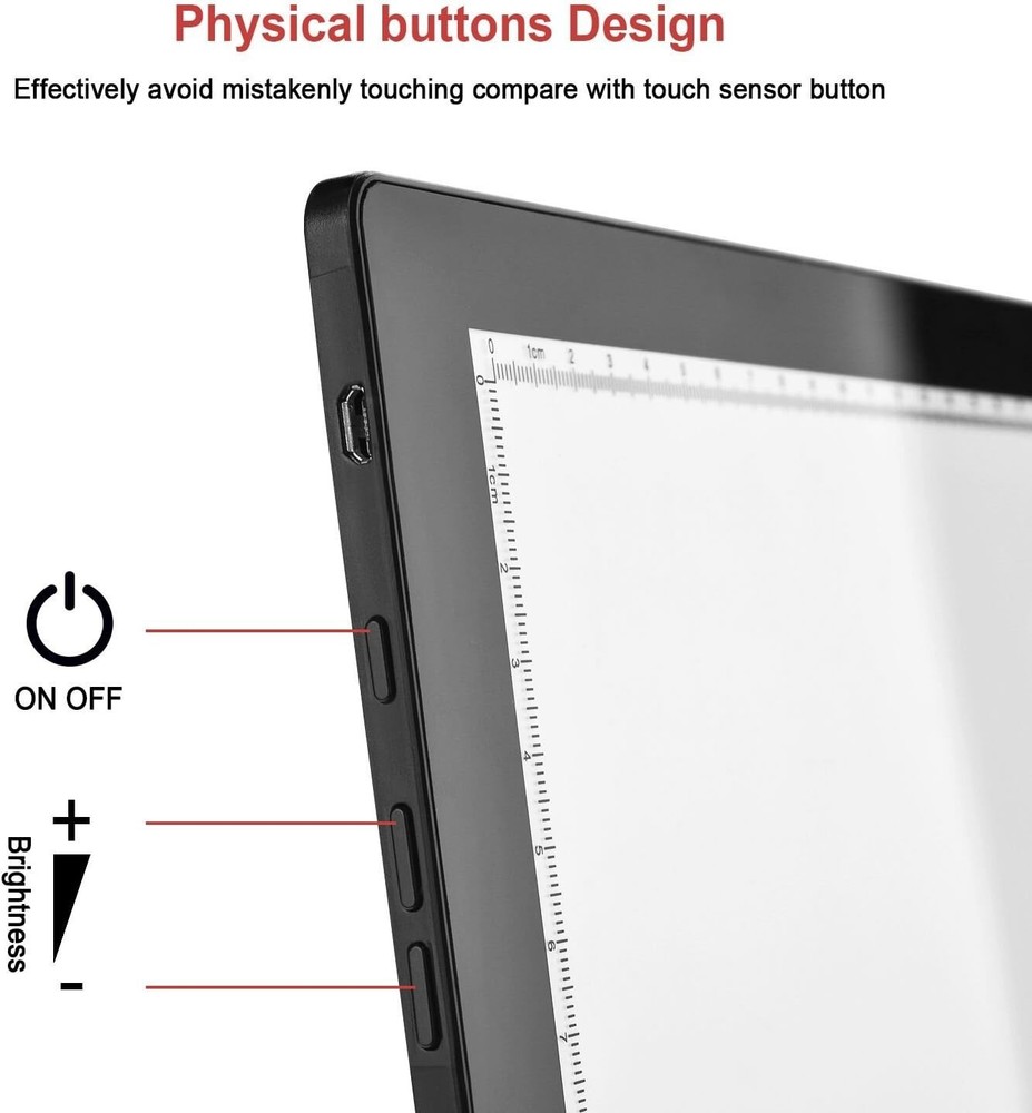 Portable Magnetic Light Pad with Stepless Brightness Control for Art Projects