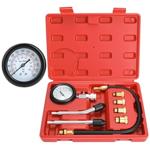 8pcs Petrol Engine Cylinder Compression Tester Kit - Automotive Tool Gauge Set