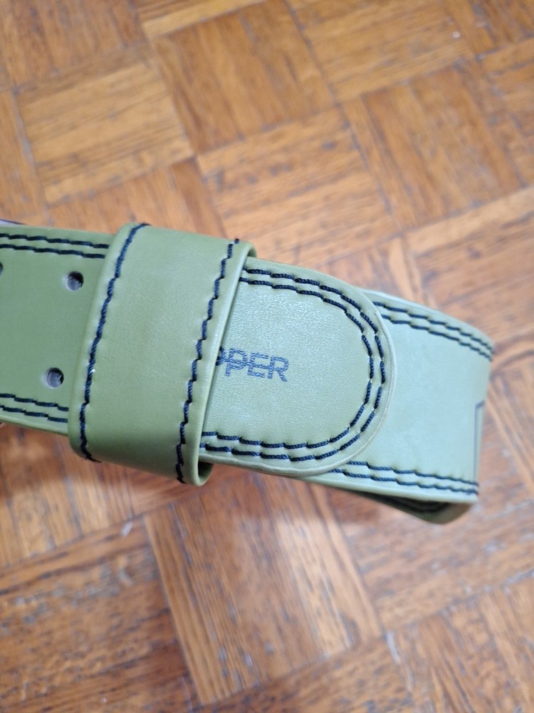 Uppper Weightlifting Belt Green Leather