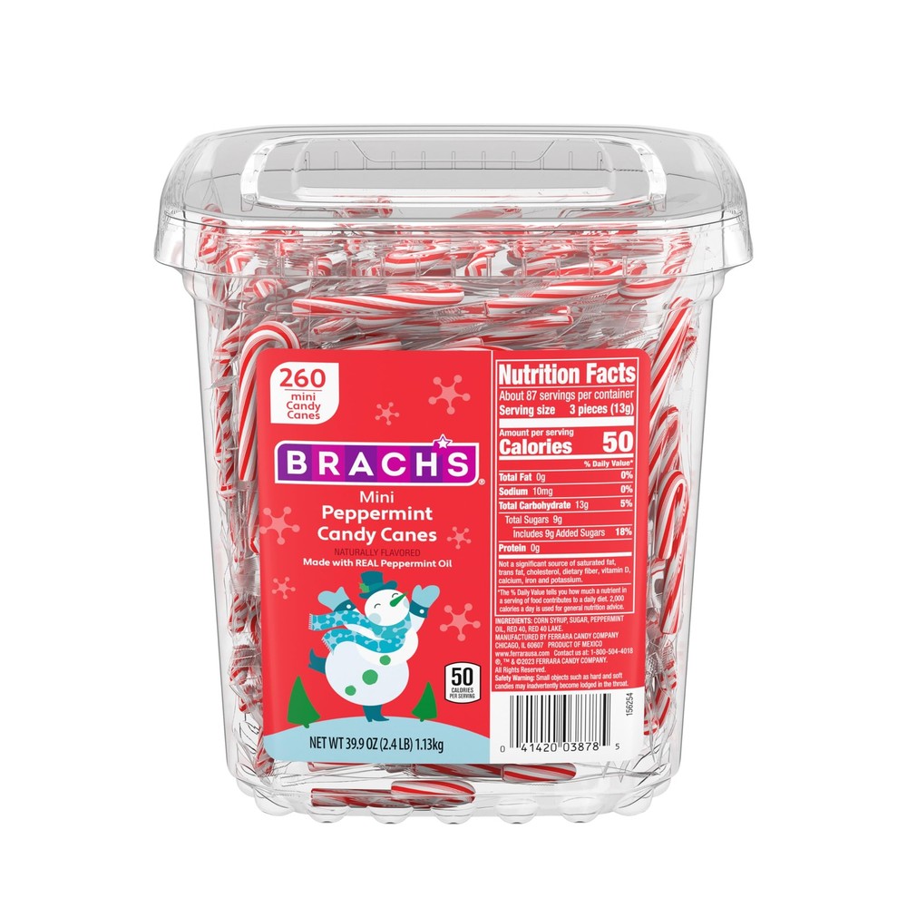 Brach's Mini Peppermint Candy Canes Christmas Candy Stocking Stuffers 260ct