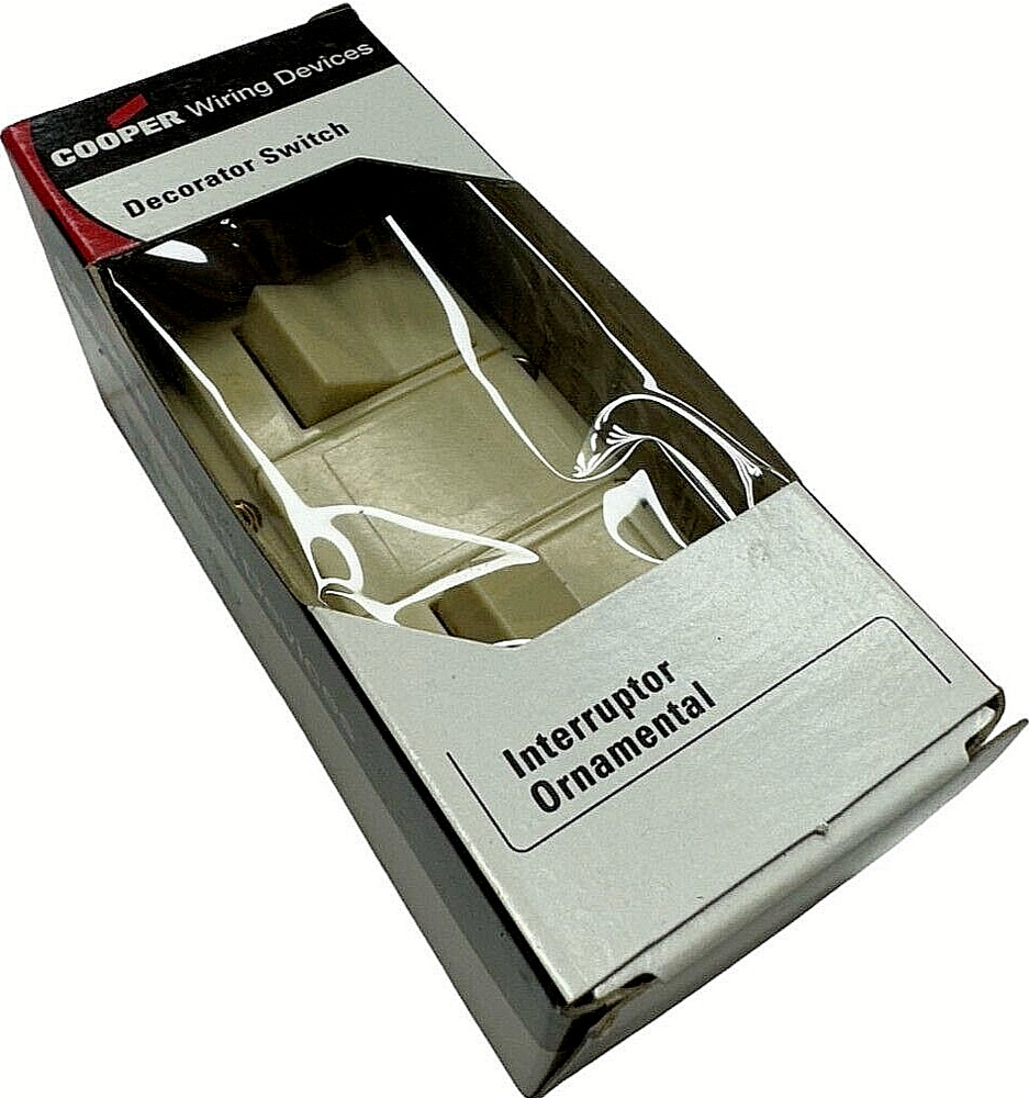 Cooper 3282V Ivory Combination Single Pole Double Switch w/Ground 15A, 120V