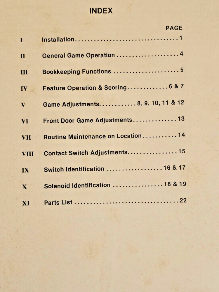 STERN ELECTRONICS MEMORY LANE PINBALL OPERATION MANUAL WITH SCHEMATICS