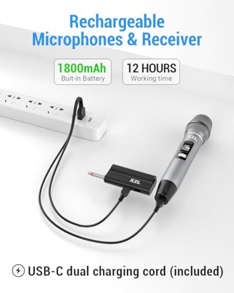 Gray Color Professional Wireless Microphone for Karaoke Singing