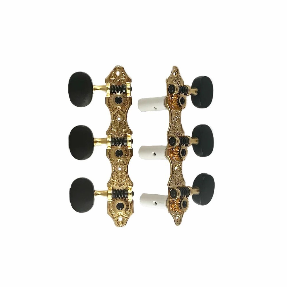 NEW - Hauser Style Classical Tuning Keys, Ebony Buttons - GOLD