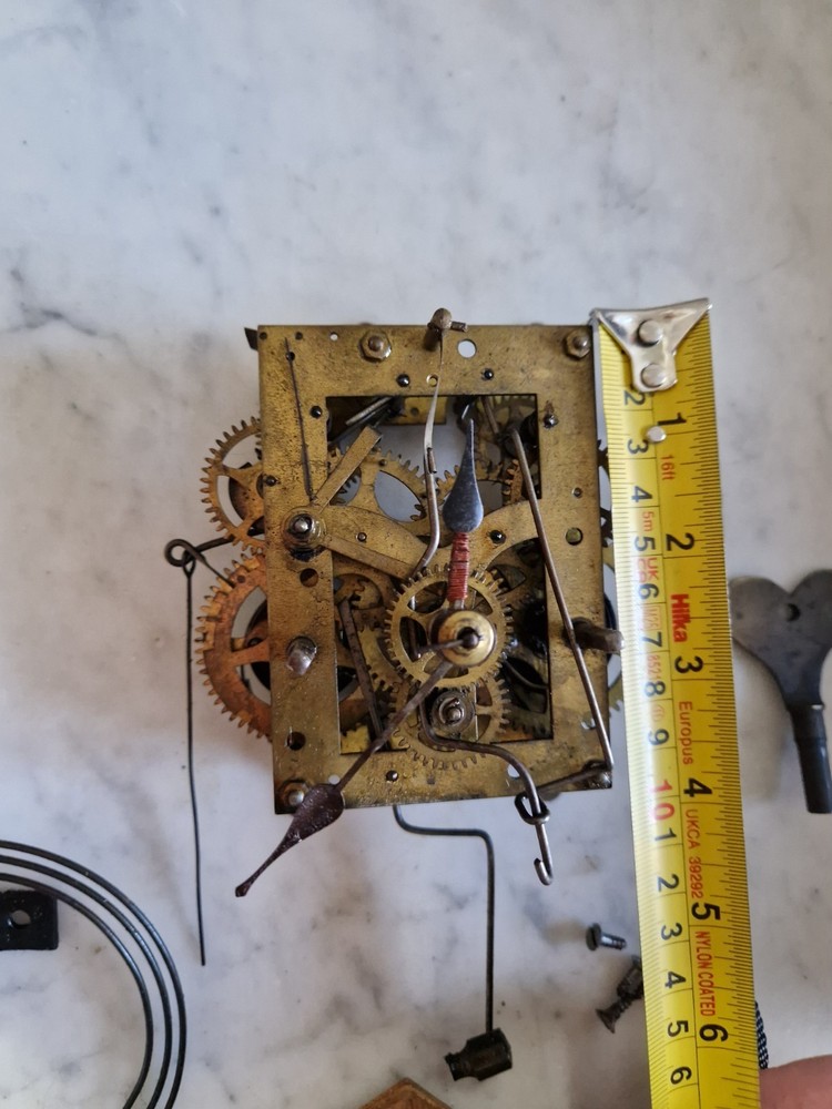 Antique American Clock Movement And Dial Gong Ect