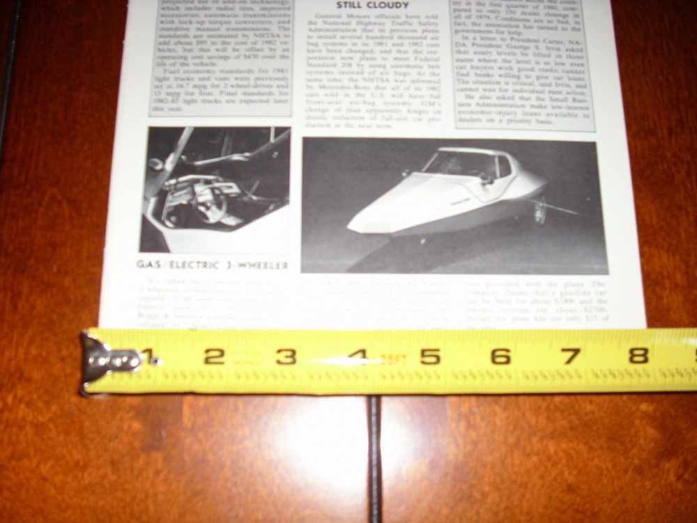 TRIMUTER 3 WHEELER TRIKE - ORIGINAL 1980 ARTICLE