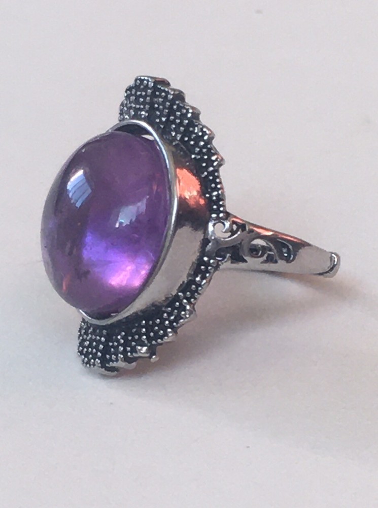 amethyst ring 925 adjustable to size 6,7 & 8