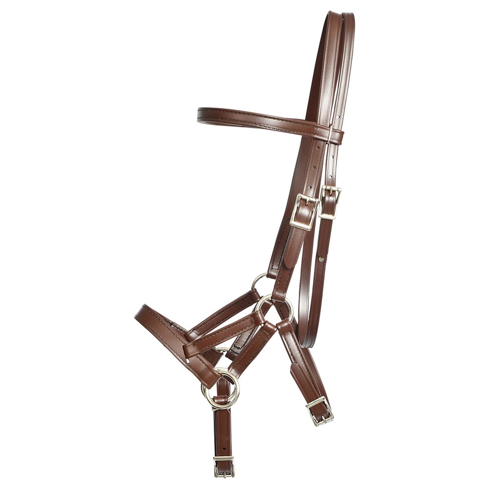 HORSE SIZE-READY MADE - Brown SIDEPULL BITLESS bridle made of BETA BIOTHANE