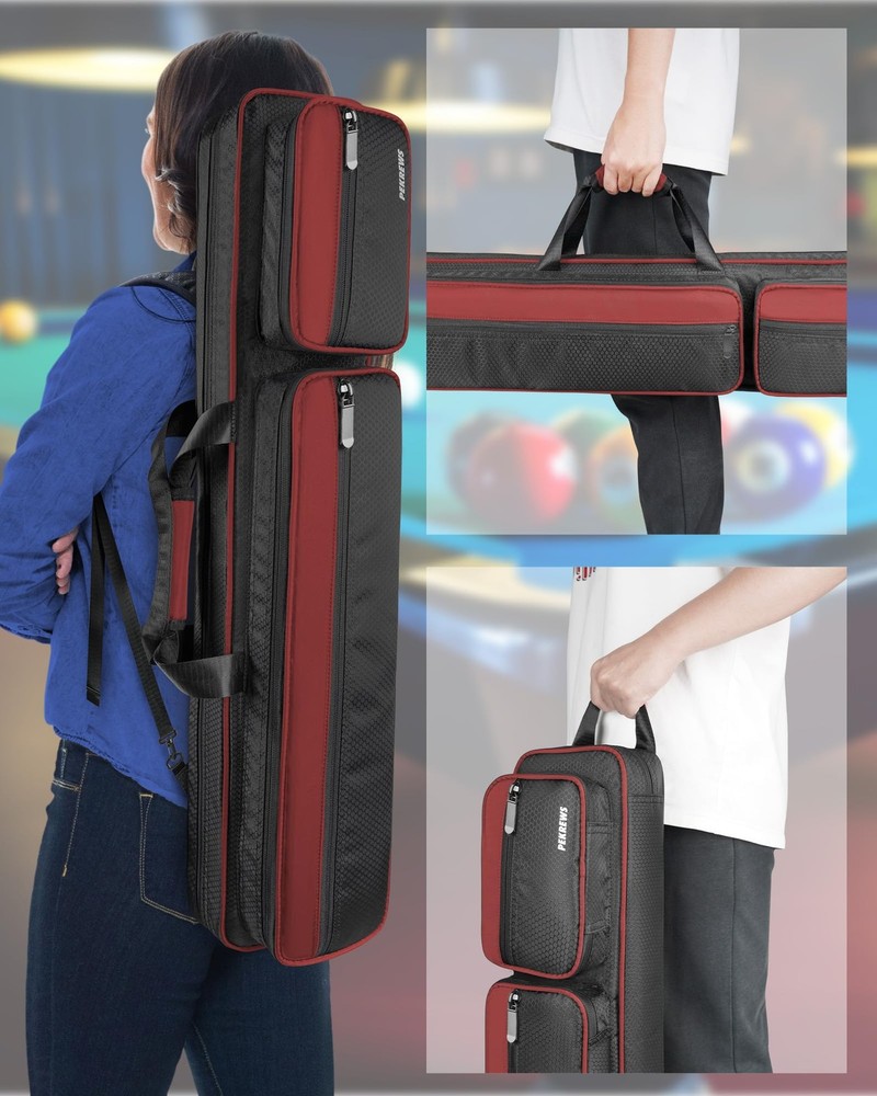 Pool Cue Case 4x5, Stick with Red/Black
