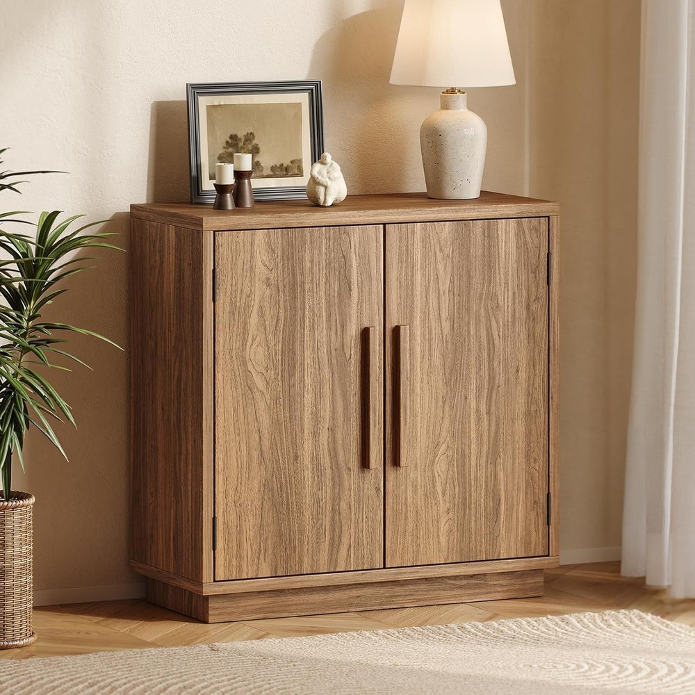 31.5'' Wood Sideboard Cabinet, Small Sideboard Buffet with Adjustable Shelf, Mod