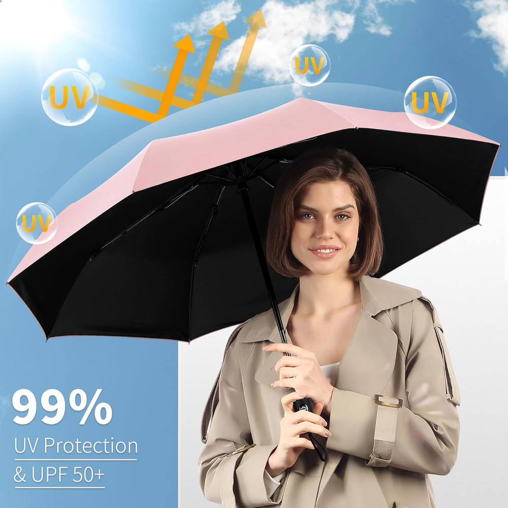 Windproof Travel Umbrella, Automatic Umbrellas for Rain, Portable & Compact Umbr
