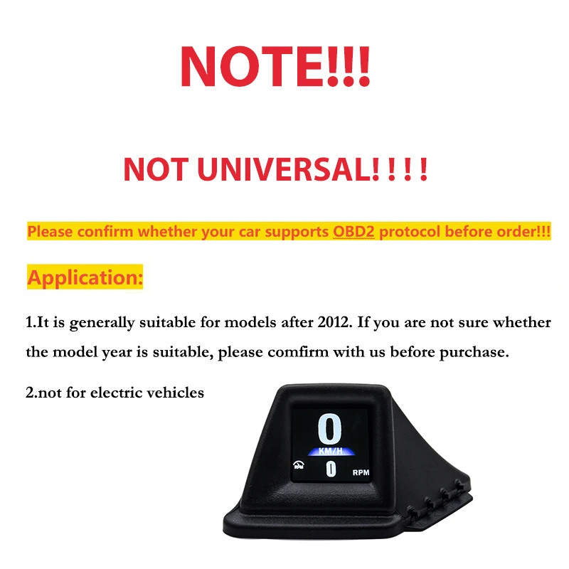 New Multi-function HUD Gadget OBD2+GPS On-board Computer A-pillar Trim Install R