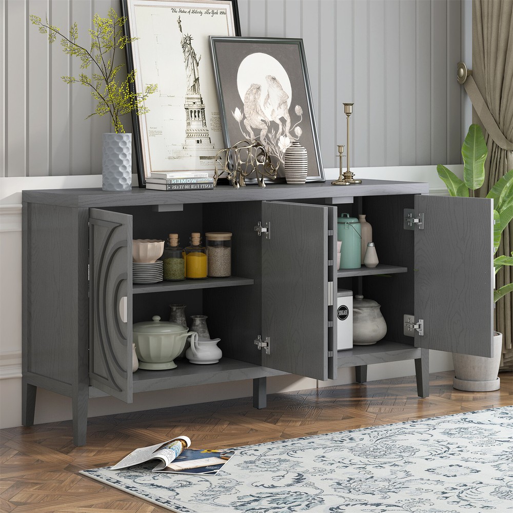 Sideboard Kitchen Buffet Storage Cabinet with 2 Door and Adjustable Shelves