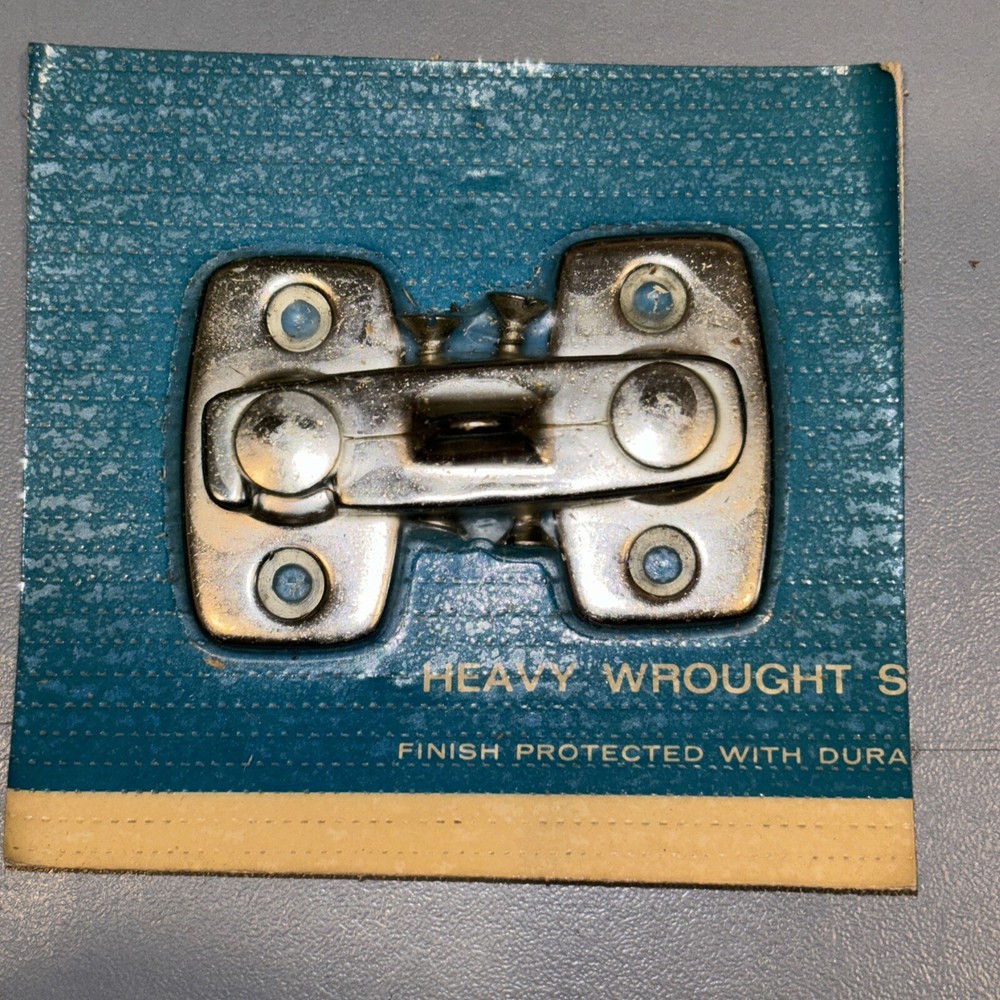 NOS Vintage Baldwin Heavy Wrought Brushed Chrome Shutter Bar Latch