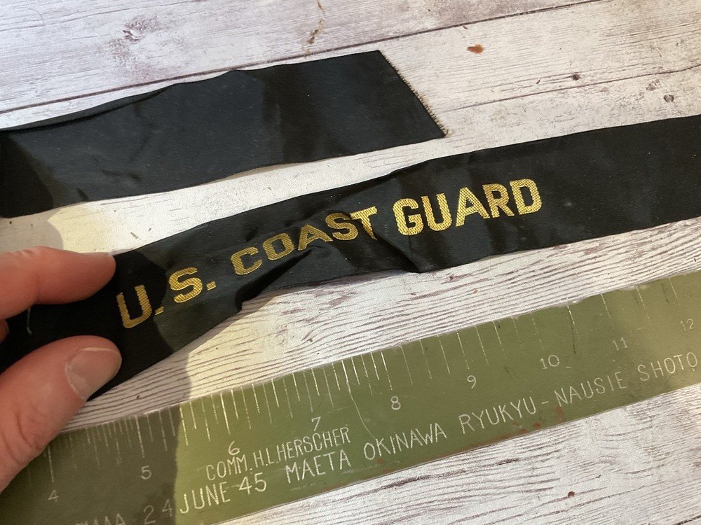 ORIGINAL WWII USCG US COAST GUARD CAP TALLY