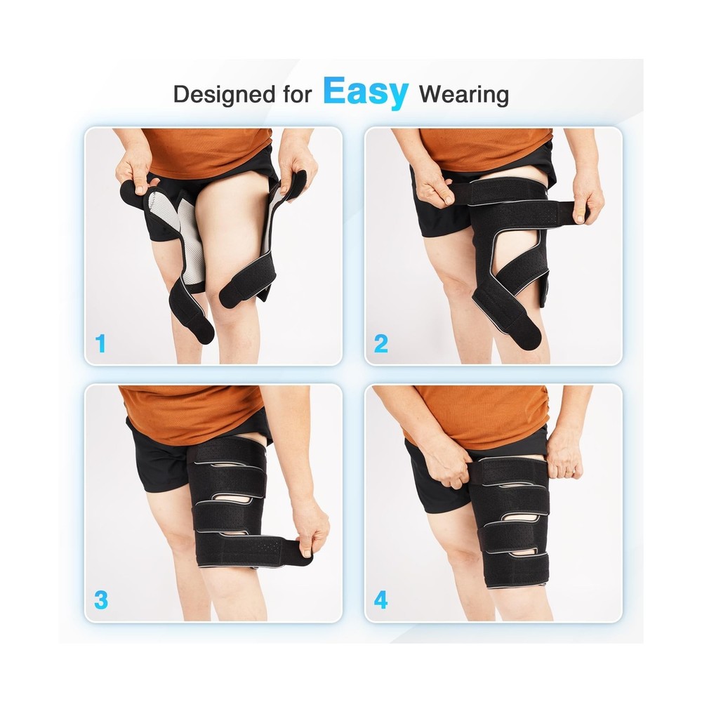 Plus Size Thigh Compression Wrap for Lymphedema & Swelling Relief, Adjustable...