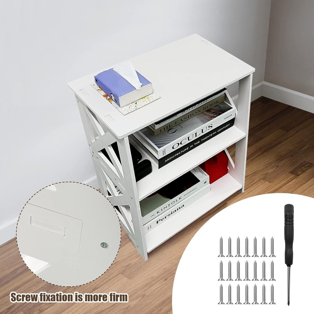 Lechay Small Side Table - White End for Spaces, Slim