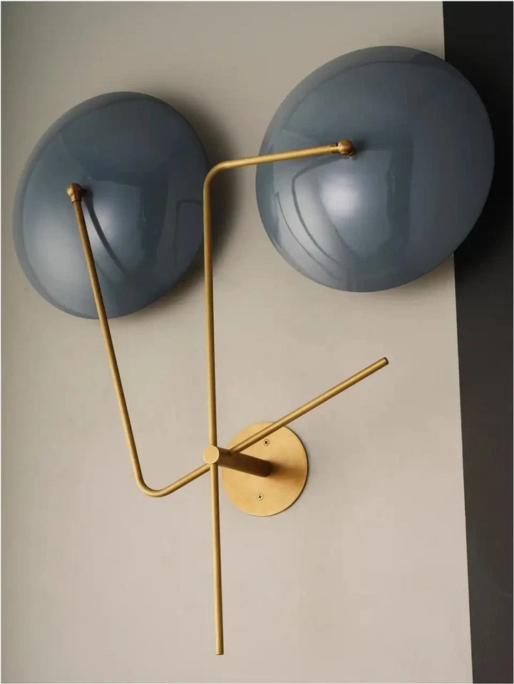Modern Articulating Wall Sconce | Mid-Century wall light Grey Disk Design