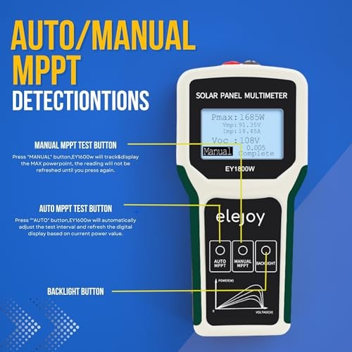 EY1800W Solar Panel Tester Multimeter, DC/AC Solar Panel Watt Meter,