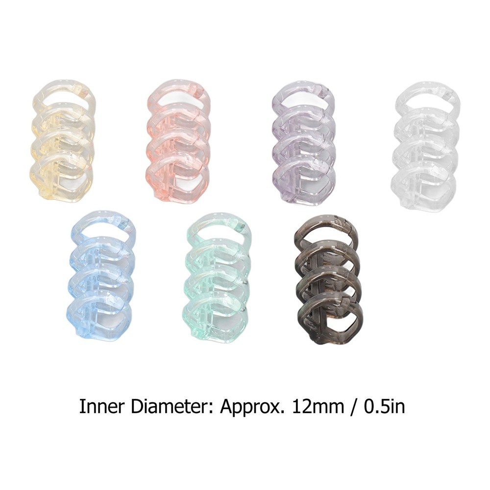 70PCS 4 Hole Binding Spines Plastic Split Loose Leaf Rings Multiple Colors