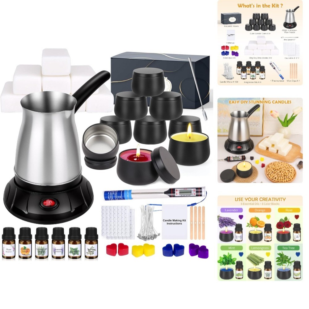 Candle Making Set with Essential Oils & Jars - Complete DIY Kit for Home Decor