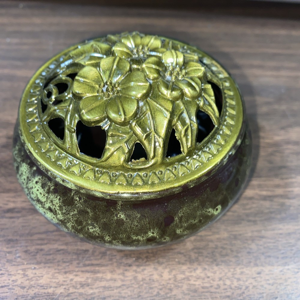 Ceramic Incense Burner, Green Brown Color available