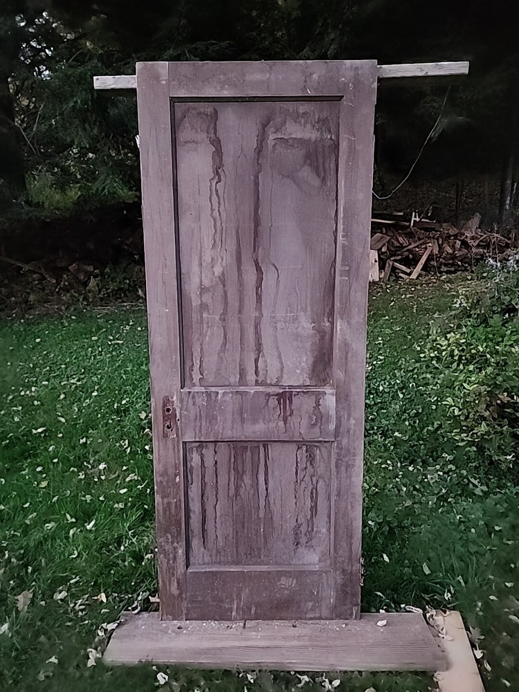 Antique 2 Panel Wood Door 30 X 77 X  1 1/2