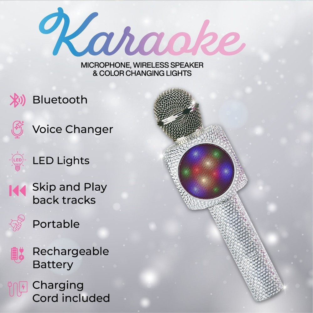 Silver Bling Wireless  Karaoke Microphone - (SAB-SILVER)
