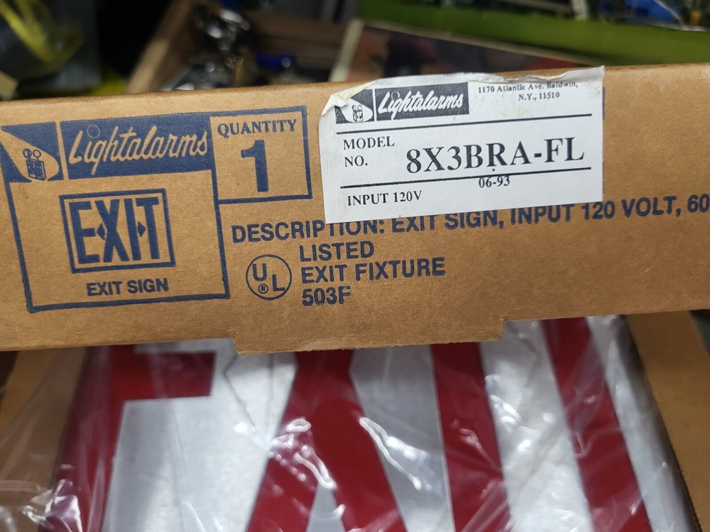 Lightalarms Exit Sign Aluminum New 8X3BRA-FL
